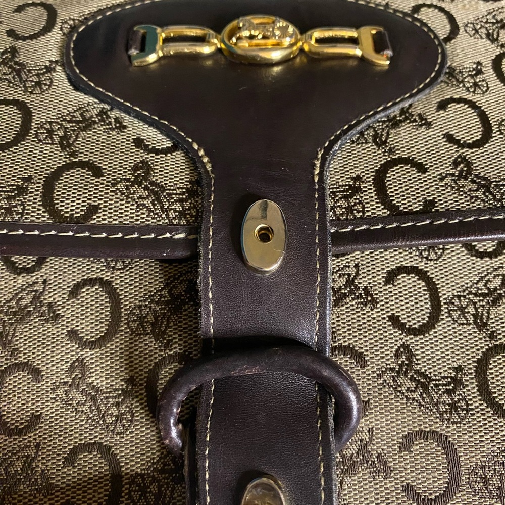 Celine Vintage  Leather and Canvas Shoulder Bag - Picture 9 of 14